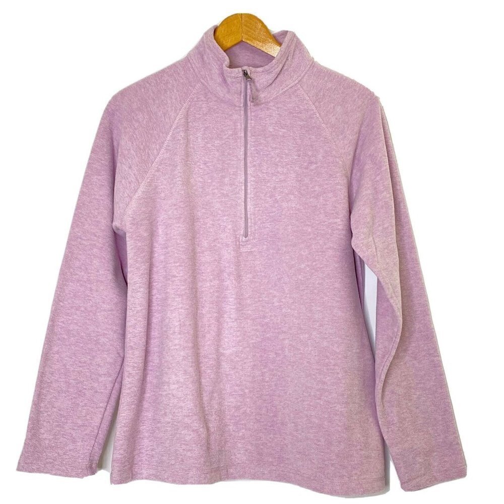 Eddie Bauer Women's size Large 1/4 Zip Fleece Pullover Top Dusty Lavender